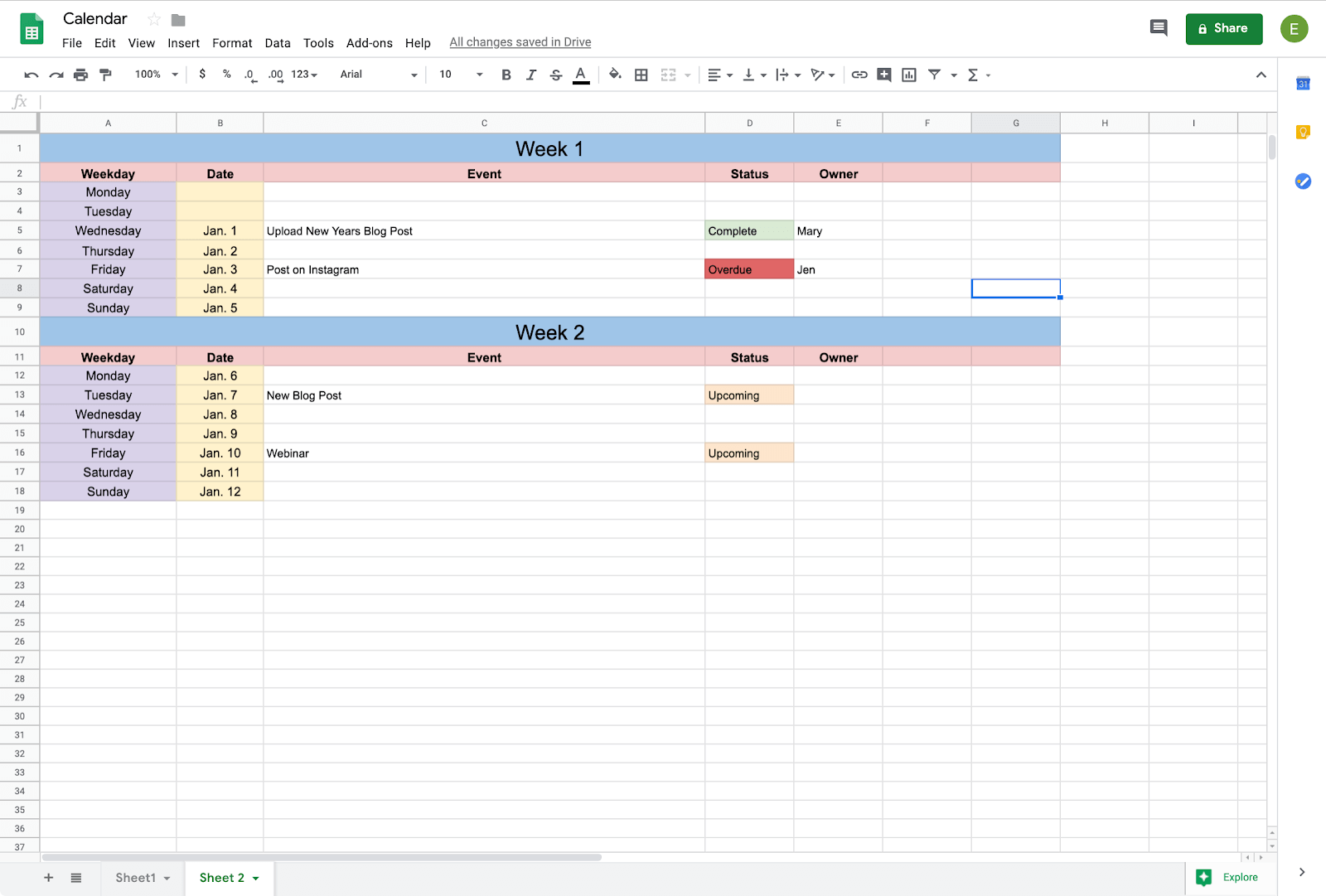 Insert A Calendar In Google Sheets