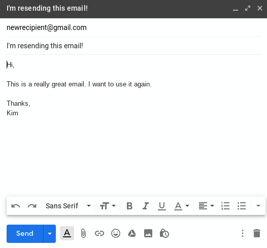 changing subject line of resent email