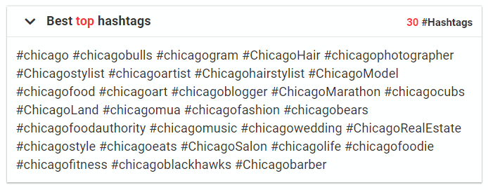 chicago hashtags