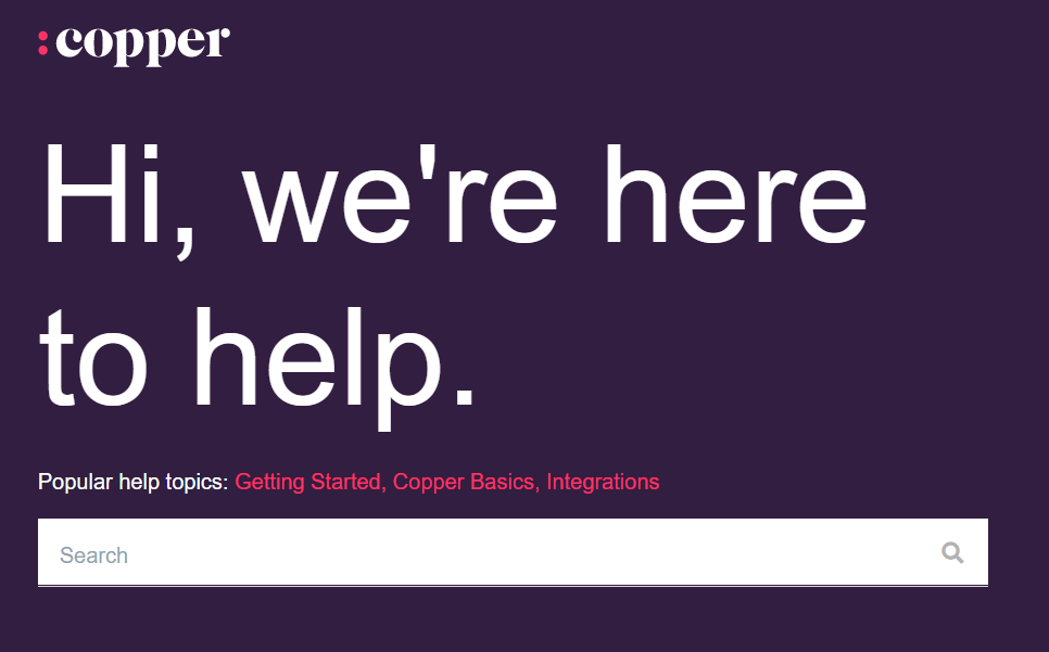 copper's help center