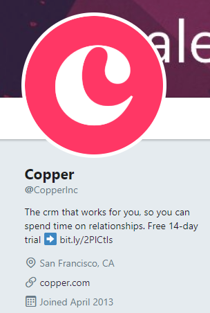 copper twitter bio example