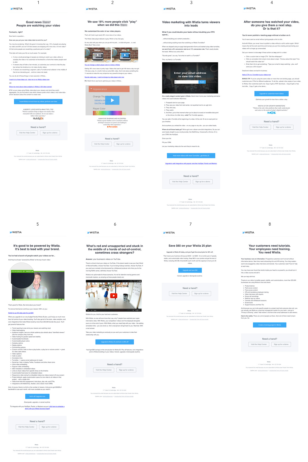 wistia onboarding email campaign