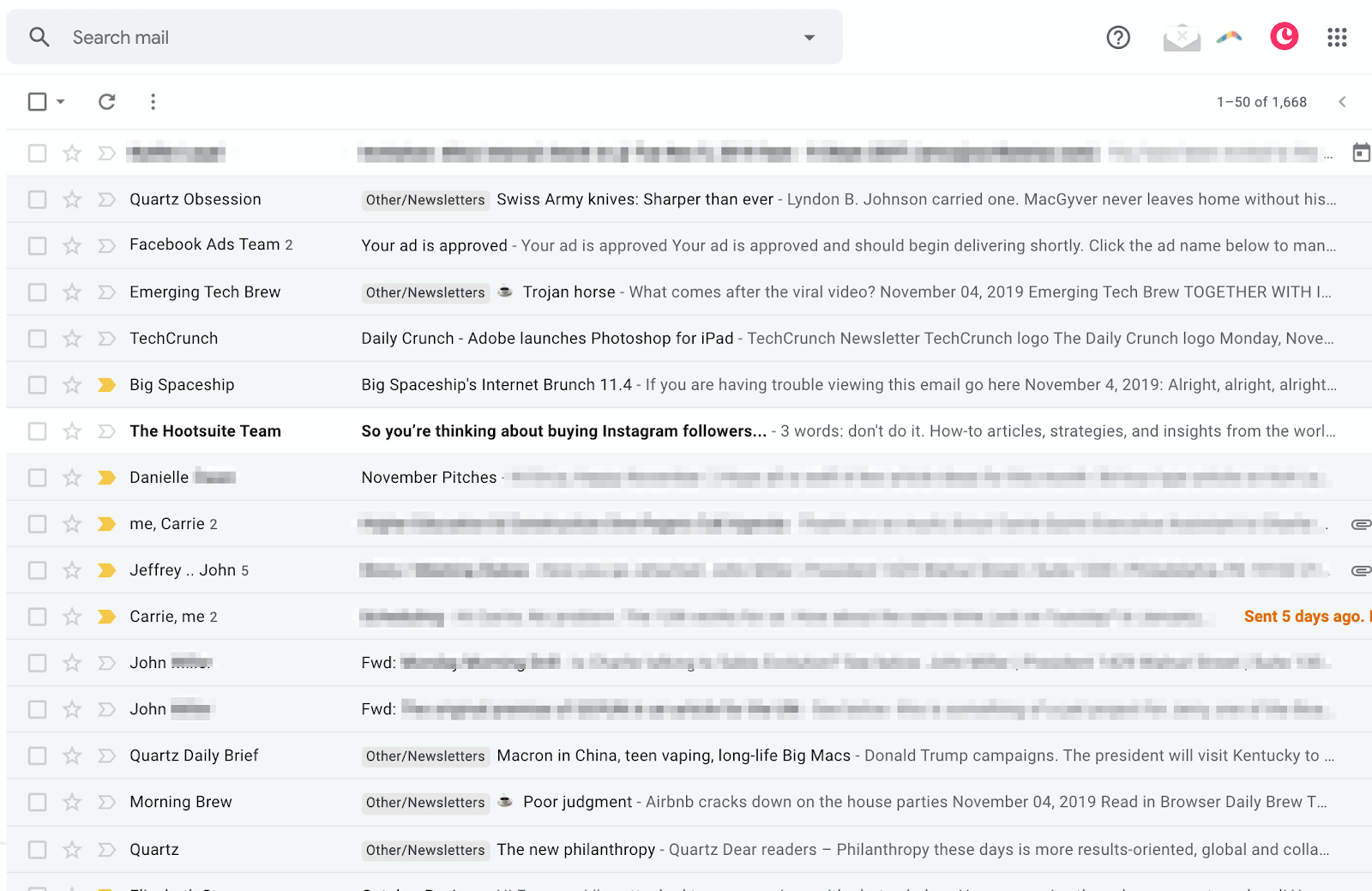 gmail inbox example