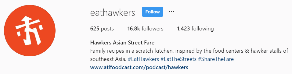 hawkers instagram bio