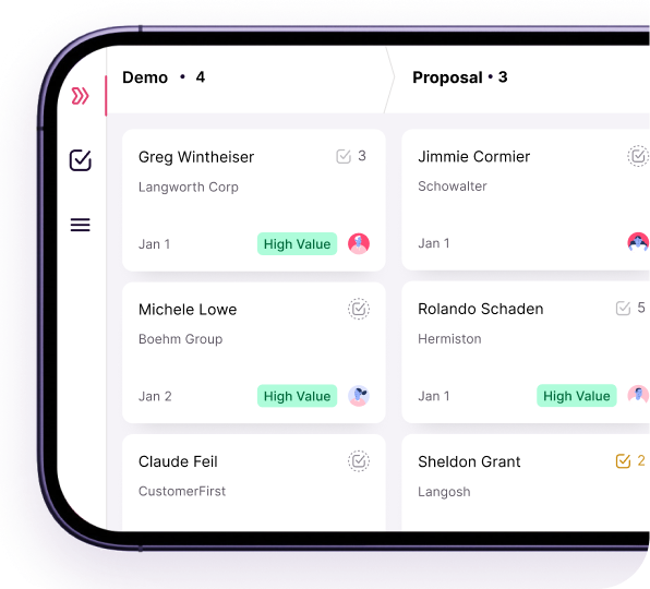 Copper mobile pipeline view on a smartphone