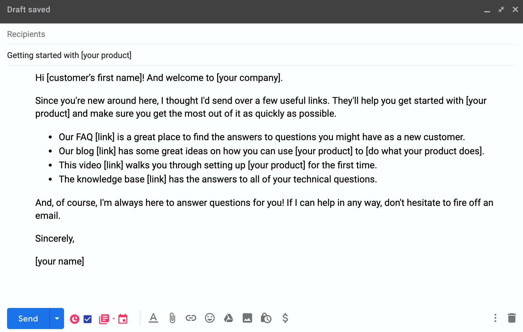 linked in customer service email