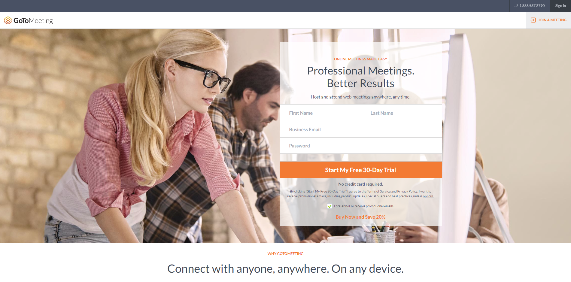 GoToMeeting lets you attend online meetings