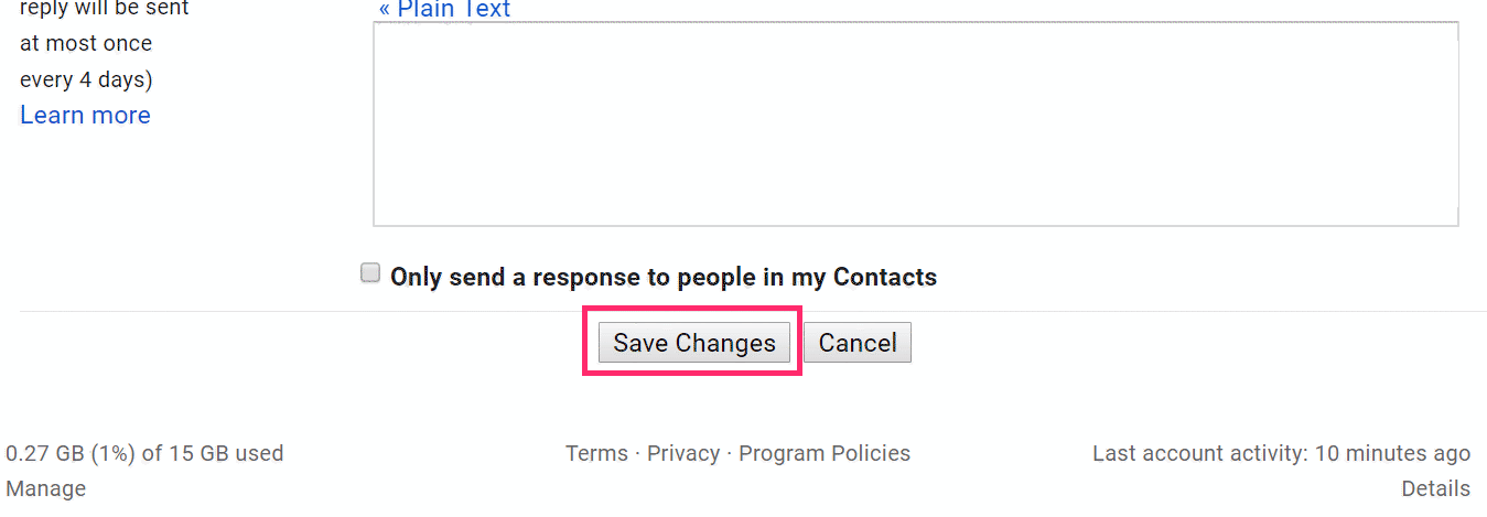 saving gmail signature changes