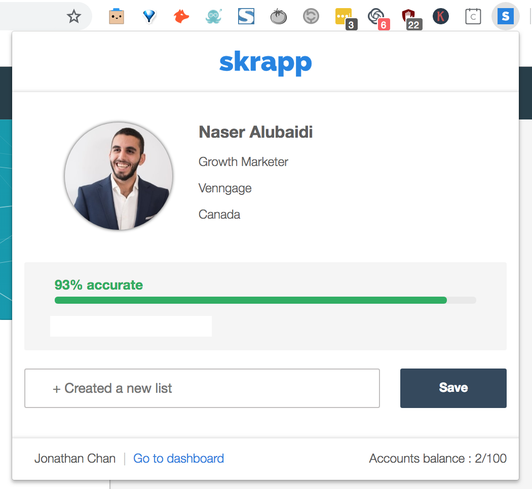 how to use skrapp to find someone's email address.