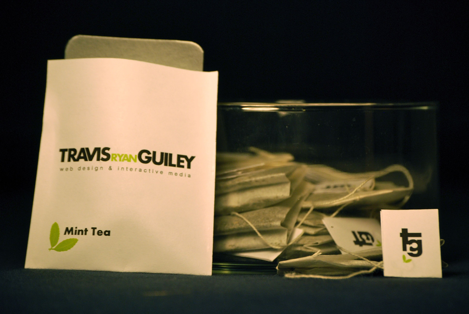 tea bag business card