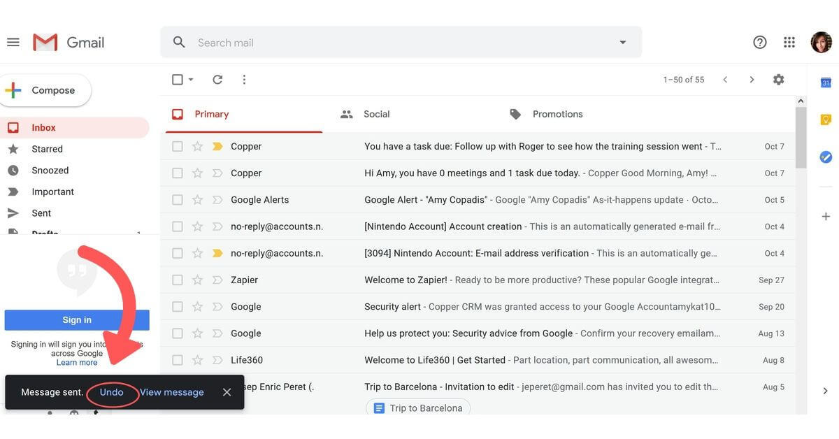 gmail sending video in email