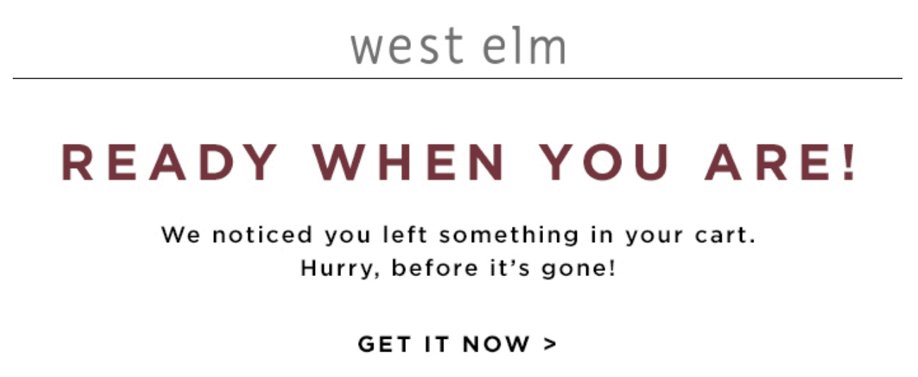 west elm's abandoned cart strategy
