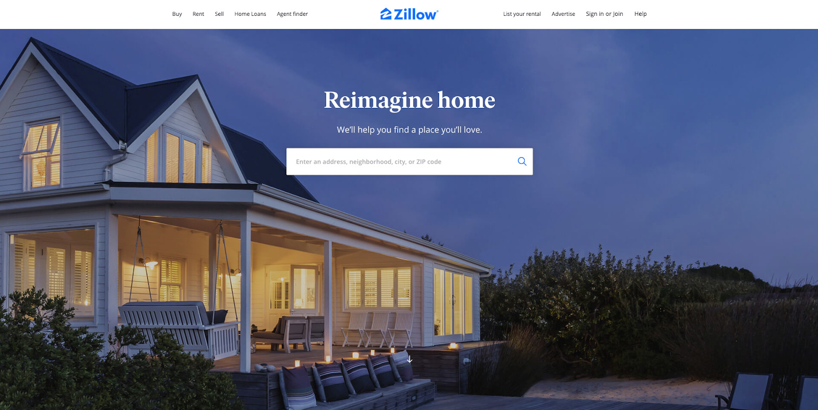 zillow's real estate website
